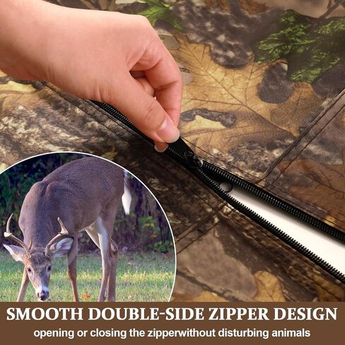 Big Game Treestand Camo Blind Cover, 142"x35.5" Large Size Universal Tree Stand Accessories for Deer and Turkey Hunting with Silent Zips and 2 Pocket in Saudi Arabia