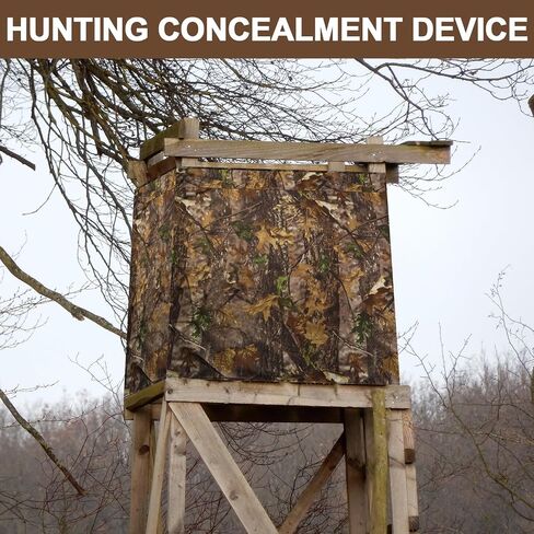 Big Game Treestand Camo Blind Cover, 142"x35.5" Large Size Universal Tree Stand Accessories for Deer and Turkey Hunting with Silent Zips and 2 Pocket in Saudi Arabia