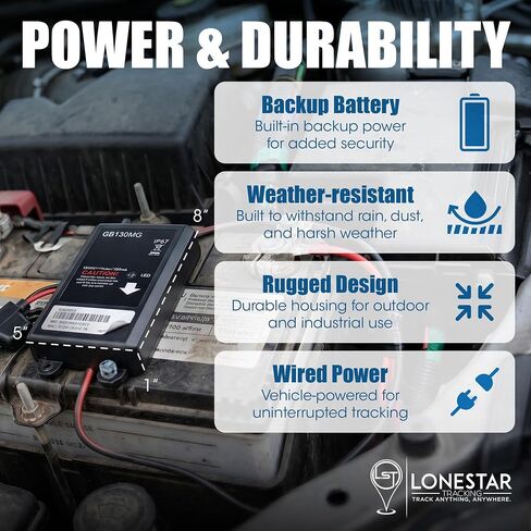 Lonestar GB130 Wired GPS Tracker for Vehicles, 4G/5G Cat M1 Hidden Unit | Hidden GPS tracker for vehicles and equipment with real-time location updates, anti-theft monitoring, subscription required. in Saudi Arabia