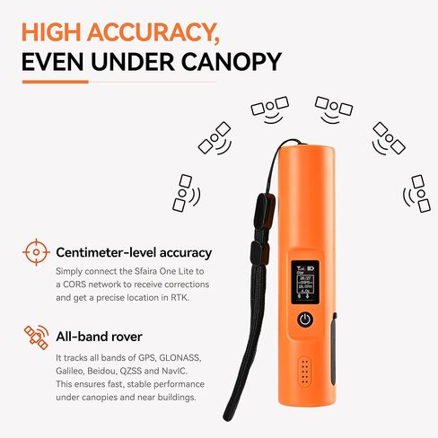 Sfaira One Lite RTK GNSS Receiver, 1408 Channels Handheld GPS Rover Survey Equipment with OLED Display, 4G Bluetooth WiFi, 16H Long Battery Life for Land Surveying, GIS Mapping & Construction in Saudi Arabia