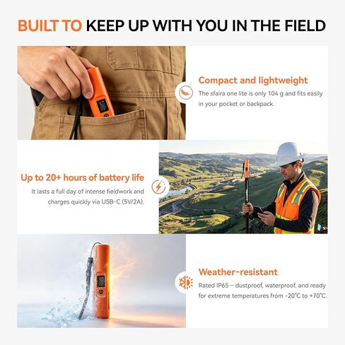 Sfaira One Lite RTK GNSS Receiver, 1408 Channels Handheld GPS Rover Survey Equipment with OLED Display, 4G Bluetooth WiFi, 16H Long Battery Life for Land Surveying, GIS Mapping & Construction in Saudi Arabia