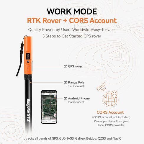 Sfaira One Lite RTK GNSS Receiver, 1408 Channels Handheld GPS Rover Survey Equipment with OLED Display, 4G Bluetooth WiFi, 16H Long Battery Life for Land Surveying, GIS Mapping & Construction in Saudi Arabia