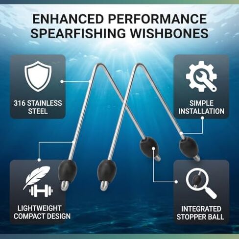 Vbest life Pack of 2 Speargun Band V Wishbone, 306 Stainless Steel Latex Tube V-Shape Connetctor for Spearfishing Gun in Kuwait