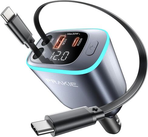 iPhone Car Charger, Retractable Fast USB C Phone Charger, 4 in 1 Cigarette | Lighter Adapter with 2 Cables 25 Inch and 2 USB Ports, Multi Port USB Car Charging for iPhone 17/16/15/14/13/Pro Max in Saudi Arabia