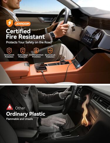 JOYROOM 2-Pack 125W USB-C Car Charger, 2-Port Cigarette Lighter USB Charger | Low Profile Flush Fit w/ Pull Ring, 65W PD USB-C + 60W QC USB-A, Dual-Port Fast Car Charger for iPhone, Galaxy, Pixel, iPad in Saudi Arabia