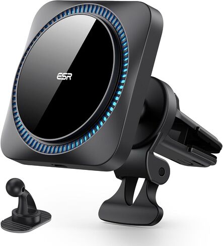 ESR for MagSafe Car Mount Charger with CryoBoost Cooling for iPhone 17-12 | Phone Cooling Magnetic Wireless Car Charger, Air Vent & Dashboard Fast Charging Car Phone Holder, Compatible with S26/S25 in Saudi Arabia