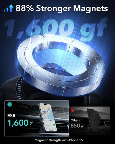 ESR for MagSafe Car Mount Charger with CryoBoost Cooling for iPhone 17-12 | Phone Cooling Magnetic Wireless Car Charger, Air Vent & Dashboard Fast Charging Car Phone Holder, Compatible with S26/S25 in Saudi Arabia