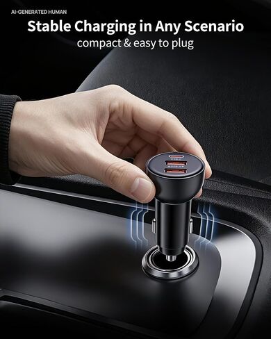 iPhone 17 16 15 Pro Car Charger, 70W 3-Port Car Charger USB C Fast Charge | Cigarette Lighter Adapter, with 3FT Type C Cable, for iPhone 17/17 Pro Max/Air/17e/16/15 Pro Max/iPad,Cars Travel Accessories in Kuwait