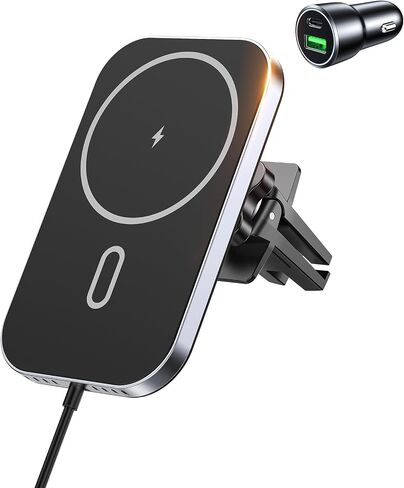 for MagSafe Car Mount Charger with Adapter, 360° Rotation Magnetic Wireless iPhone Car Charger for Air Vent, Compatible with iPhone 17/16/15/14/13/12 Series, Gifts for Husband/Men in Saudi Arabia