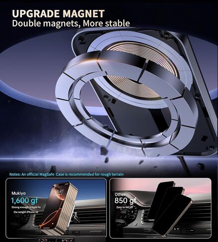 for MagSafe Car Mount Charger with Adapter, 360° Rotation Magnetic Wireless iPhone Car Charger for Air Vent, Compatible with iPhone 17/16/15/14/13/12 Series, Gifts for Husband/Men in Saudi Arabia