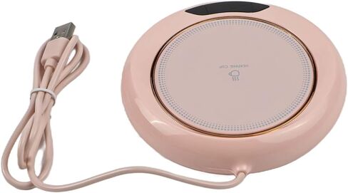 USB Coffee Mug Warmer Electric Constant Temperature Cup Coaster 3 Heat Levels Auto Smart Beverage Warmer for Tea Cocoa Pink(White) in Saudi Arabia