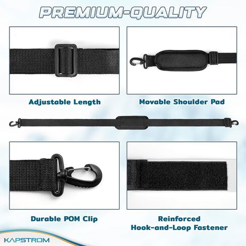 Ski Straps & Pole Carrier - Black - Heavy-Duty with Adjustable Strap Length & Cushioned Shoulder Sling in Kuwait