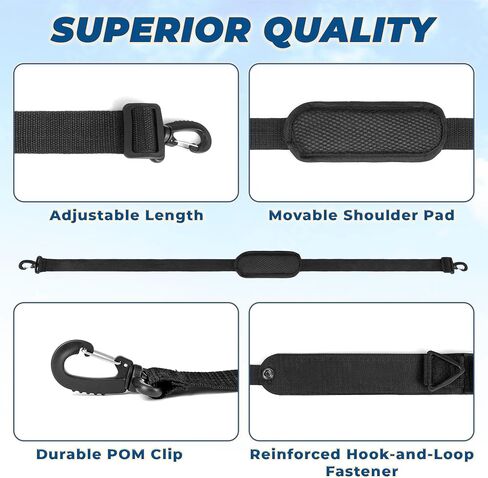 Ski Strap & Pole Carrier - Black - Adjustable Shoulder Strap to Carry Skis & Poles with Ease in Saudi Arabia
