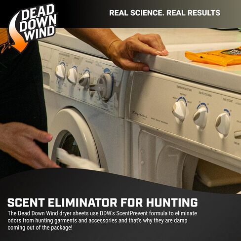 DEAD DOWN WIND Natural Woods Scented Odor Eliminating Dryer Sheets (15Ct) - Hunting Scent Control - Durable Hunting Scent Eliminators - Advanced Hunting Laundry Gear in Saudi Arabia
