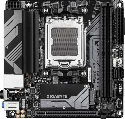 GIGABYTE A620I AX (AM5/ LGA 1718/ AMD/ A620/ Mini-ITX/ 5-Year Warranty/ DDR5/ Single M.2/ PCIe 4.0/ USB 3.2 Gen1 Type-C/Realtek Wi-Fi 6E/ Realtek 2.5GbE/ Q-Flash Plus/PCIe EZ-Latch/Motherboard) in Saudi Arabia