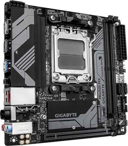 GIGABYTE A620I AX (AM5/ LGA 1718/ AMD/ A620/ Mini-ITX/ 5-Year Warranty/ DDR5/ Single M.2/ PCIe 4.0/ USB 3.2 Gen1 Type-C/Realtek Wi-Fi 6E/ Realtek 2.5GbE/ Q-Flash Plus/PCIe EZ-Latch/Motherboard) in Saudi Arabia