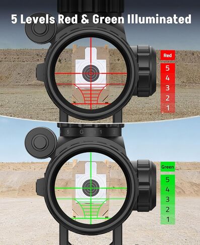 MidTen 3-9x40 Rifle Scope with 5 Levels Red and Green Illuminated Reticle - Riflescope and Red Laser Combo for Hunting - Optical Scope with Mount and Class IIIA, Less Than 5mW Laser Sight in Saudi Arabia