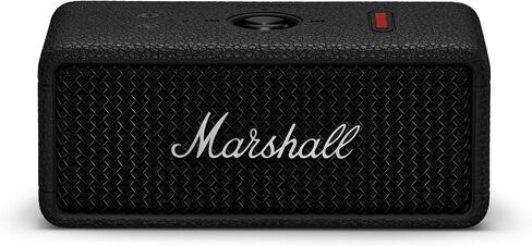 Marshall Emberton III Portable Bluetooth Speaker - Rugged Waterproof/Dust-Proof Design | Loud Stereo Sound, Deep Bass | Compact and Wireless for Travel and Outdoors - Black and Silver in Kuwait