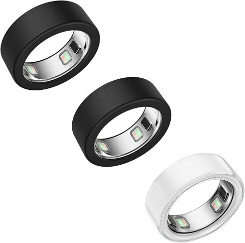 Compaitble with Oura Ring Gen 5 Cover(Black+Black+Clear,M=9/10/11) | Anti-Scratch Ring Protector Fit for Oura Ring Gen 5/5 Ceramic/Gen 5,Support Charging with Cover on in Saudi Arabia