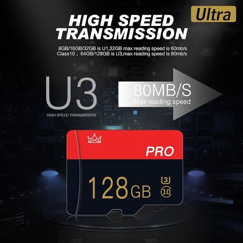 2 Pack Micro sd Card 128GB Class 10 with Adapter High Speed Memory Card for Tablet, Drone in Saudi Arabia