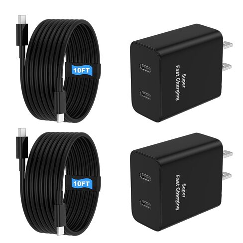 45W 2Pack Super Fast Charger USB C Dual Port Android Phone Charger Type C Fast Charging Block with 10FT Type-C Charger Cord for Samsung Galaxy S26 Ultra/S26/S26+/S25/S24/S23/S22/S21+/iPhone 17/16/15 in Saudi Arabia