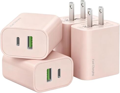 4 Pack USB C Charger Block,20W USB-C & USB-A Port Charger,for i Phone 17/16 | for i Phone 17/16/15/14/13/12/11/X/8, i Pad and more in Saudi Arabia