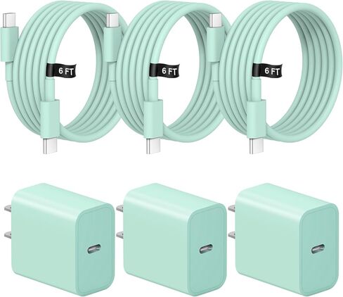 iPhone 17 16 15 Charger Fast Charging 3 Pack USB C Charger Block | Type C Chargers 6FT Cord Wall Chargers for iPhone Air/17/17 Plus/17 Pro/17 Pro Max/16/16 Plus/16 Pro/16 Pro Max/15 Pro Max in Saudi Arabia