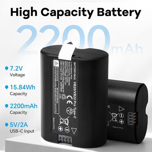 VB22 VB20 Battery Replacement for Godox V350 V480 V350S V480S Flash Series | 2-Pack Compatible with Godox V350S V350O V350N V350F V350C V480C V480S V480N V480O V480F V480O Camera Flash in Saudi Arabia