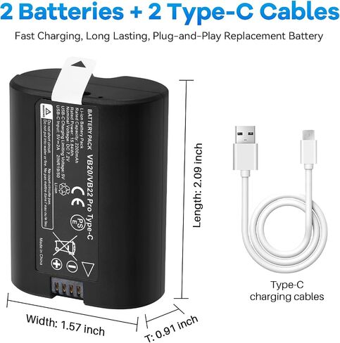 VB22 VB20 Battery Replacement for Godox V350 V480 V350S V480S Flash Series | 2-Pack Compatible with Godox V350S V350O V350N V350F V350C V480C V480S V480N V480O V480F V480O Camera Flash in Saudi Arabia