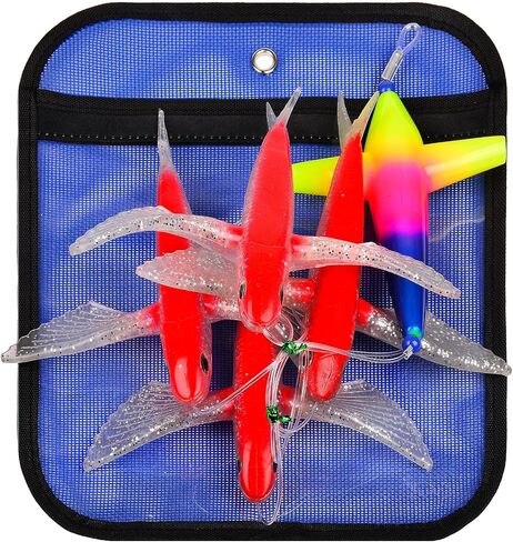 Fly Fish Saltwater Trolling Fishing Lures - Daisy Chain Teaser Lures - Flying Fish Teaser Big Game Saltwater Offshore Tuna Mahi Wahoo Fully Rigged Teasers Trolling Lure in Kuwait