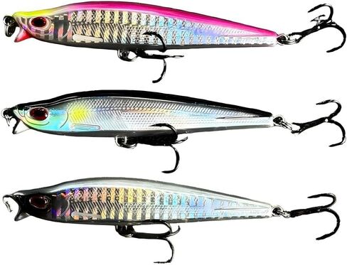 3pcs Jerkbait for Bass Fishing, Minnow Saltwater Fishing Lures, 9.5cm 24.2g Transfer System Casting Trout Pike Lures, Crankbaits Hard Bait, Artificial Lures, Sinking Pencil Vibration Lures in Saudi Arabia