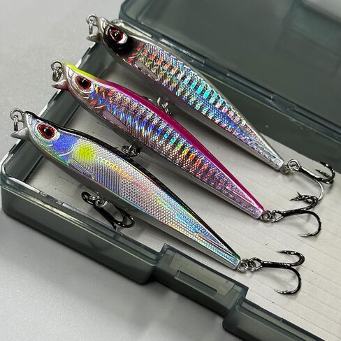 3pcs Jerkbait for Bass Fishing, Minnow Saltwater Fishing Lures, 9.5cm 24.2g Transfer System Casting Trout Pike Lures, Crankbaits Hard Bait, Artificial Lures, Sinking Pencil Vibration Lures in Saudi Arabia
