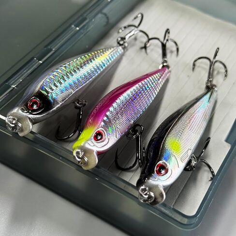 3pcs Jerkbait for Bass Fishing, Minnow Saltwater Fishing Lures, 9.5cm 24.2g Transfer System Casting Trout Pike Lures, Crankbaits Hard Bait, Artificial Lures, Sinking Pencil Vibration Lures in Saudi Arabia