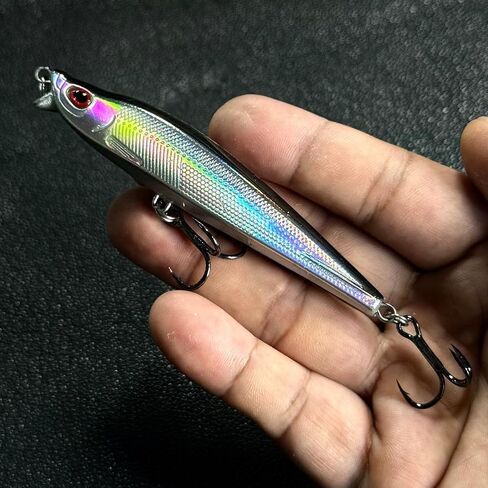 3pcs Jerkbait for Bass Fishing, Minnow Saltwater Fishing Lures, 9.5cm 24.2g Transfer System Casting Trout Pike Lures, Crankbaits Hard Bait, Artificial Lures, Sinking Pencil Vibration Lures in Saudi Arabia