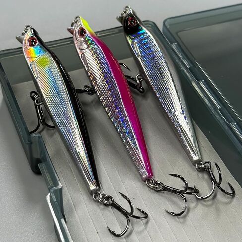 3pcs Jerkbait for Bass Fishing, Minnow Saltwater Fishing Lures, 9.5cm 24.2g Transfer System Casting Trout Pike Lures, Crankbaits Hard Bait, Artificial Lures, Sinking Pencil Vibration Lures in Saudi Arabia