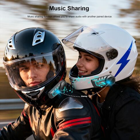 FreedConn KY V2 Motorcycle Helmet Bluetooth 6.0 Headset for Riders, 1 Pack | Dual-Channel Mix, Music Sharing, 500m 2-Way Helmet Intercom, Smart Noise Cancelling, Voice Assistant & Dual Phone Connection in Saudi Arabia