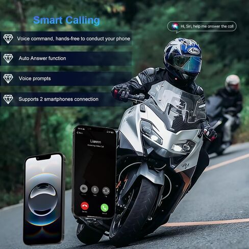 FreedConn KY V2 Motorcycle Helmet Bluetooth 6.0 Headset for Riders, 1 Pack | Dual-Channel Mix, Music Sharing, 500m 2-Way Helmet Intercom, Smart Noise Cancelling, Voice Assistant & Dual Phone Connection in Saudi Arabia