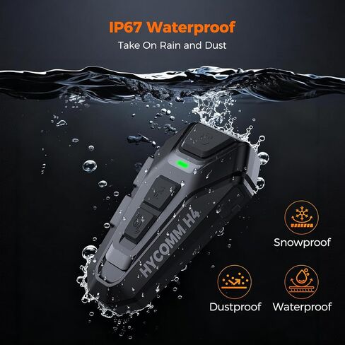 H4 Motorcycle Bluetooth Headset, 4-Rider Helmet Intercom | Dual-Chip Audio Multitasking, 1.2 Mile Range, 35H Battery, 3-Layer Noise Cancellation, IP67 Waterproof, 2 Pack in Saudi Arabia