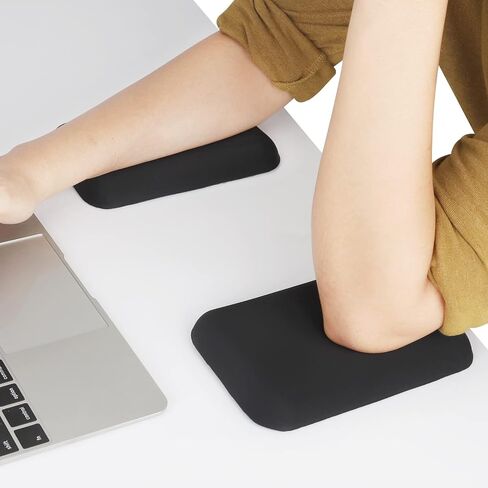 Leolee Elbow Rest Pads for Desk, Black Ergonomic Wrist Rest Arm Rest Pads | Memory Foam & Non-Slip Base, Armrest Cushion Support Pad Relieve Elbow and Wrist Pain for Computer, Office, 2 Packs in Saudi Arabia