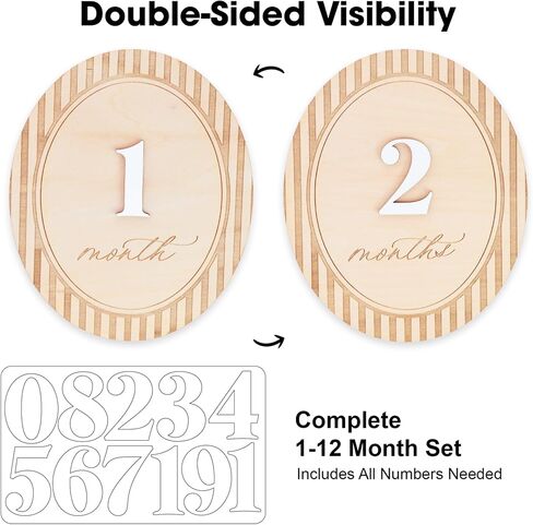 Baby Monthly Milestone Set, 1–12 Month Photo Markers, Newborn Photography Props, Growth Memory Cards, Nursery Decor (D38) in Saudi Arabia