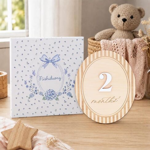 Baby Monthly Milestone Set, 1–12 Month Photo Markers, Newborn Photography Props, Growth Memory Cards, Nursery Decor (D38) in Saudi Arabia