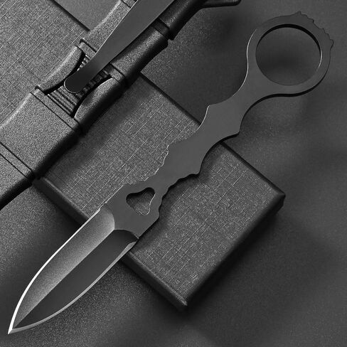 Gtkii GTK397 Cool Fixed Knife D2 Steel Blade Stainless Steel Handle EDC Tool Knifes for Outdoor Camping Adventure Survival(B) in Kuwait
