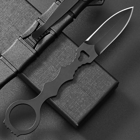 Gtkii GTK397 Cool Fixed Knife D2 Steel Blade Stainless Steel Handle EDC Tool Knifes for Outdoor Camping Adventure Survival(B) in Kuwait