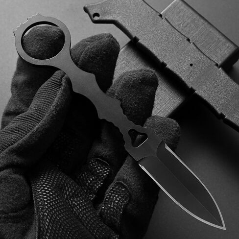 Gtkii GTK397 Cool Fixed Knife D2 Steel Blade Stainless Steel Handle EDC Tool Knifes for Outdoor Camping Adventure Survival(B) in Kuwait