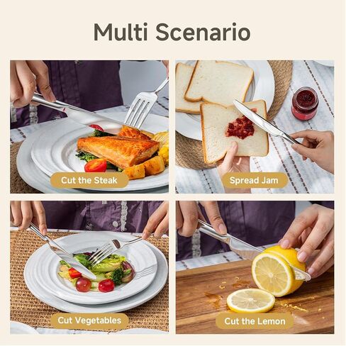 4 Piece Dinner Knives Set, Stainless Steel Knives | 9.13 Inch, Mirror Polished Blade, Sturdy, Dishwasher Safe, for Home, Restaurants, Weddings & Gift in Saudi Arabia