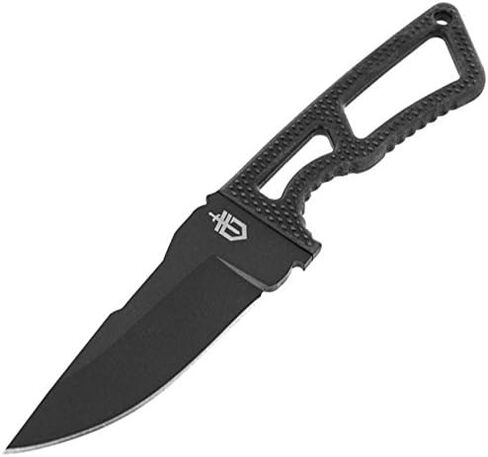 Gerber Gear Ghostrike Fixed 3.3" Blade Knife - 420HC Stainless Steel with Black Ceramic Coating, Diamond-Texture Grip, EDC, Modular Sheath, Made in USA in Saudi Arabia