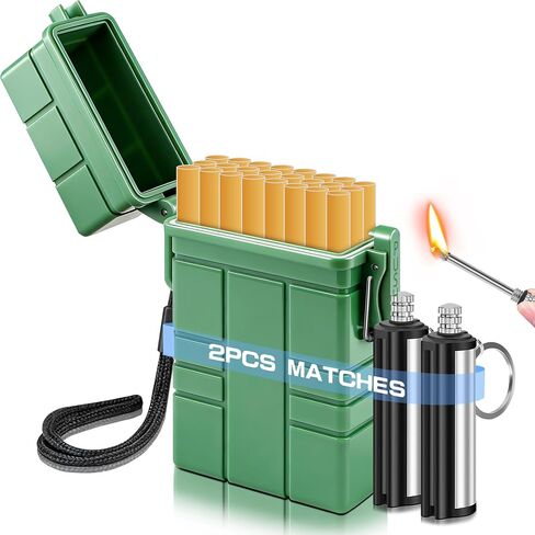 x-lighter Waterproof Case with 2pcs Permanent Match for Outdoor Camping | cigarette case, cigarette holder case, 20pcs cigarette holder case, Cigarette Case 100s King Size, Smoking Accessories in Kuwait