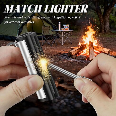 x-lighter Waterproof Case with 2pcs Permanent Match for Outdoor Camping | cigarette case, cigarette holder case, 20pcs cigarette holder case, Cigarette Case 100s King Size, Smoking Accessories in Kuwait