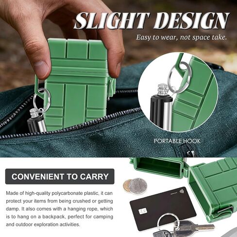 x-lighter Waterproof Case with 2pcs Permanent Match for Outdoor Camping | cigarette case, cigarette holder case, 20pcs cigarette holder case, Cigarette Case 100s King Size, Smoking Accessories in Kuwait