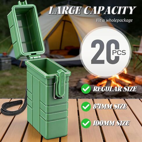 x-lighter Waterproof Case with 2pcs Permanent Match for Outdoor Camping | cigarette case, cigarette holder case, 20pcs cigarette holder case, Cigarette Case 100s King Size, Smoking Accessories in Kuwait